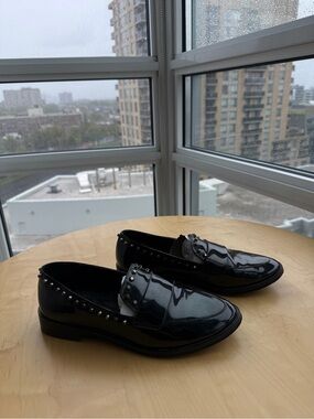 Women’s Black Patent Studded Loafers